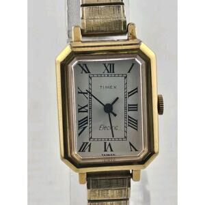 Timex Electric 10k Gold Plated Ladies Cocktail Watch Vintage 1981 Running